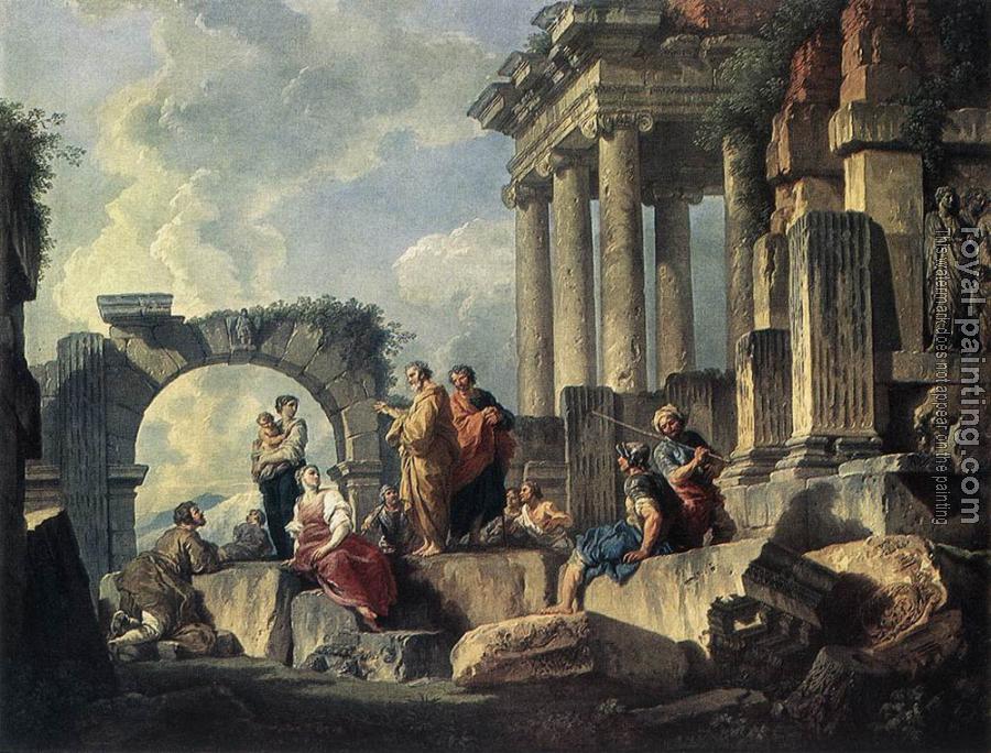 Giovanni Paolo Pannini : Apostle Paul Preaching On The Ruins